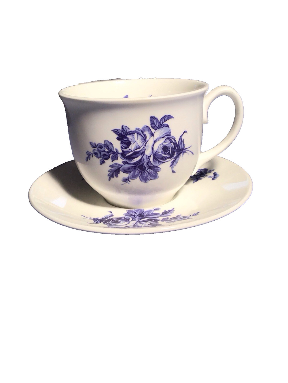 Newhall bone china Saucer and cup Blue Floral Pattern
